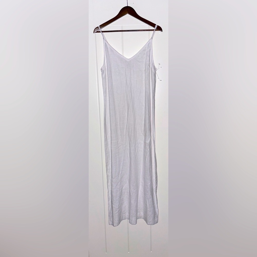 Ava + Esme Linen Blend Strappy Maxi Dress Women L Summer Beach Lounge Coverup